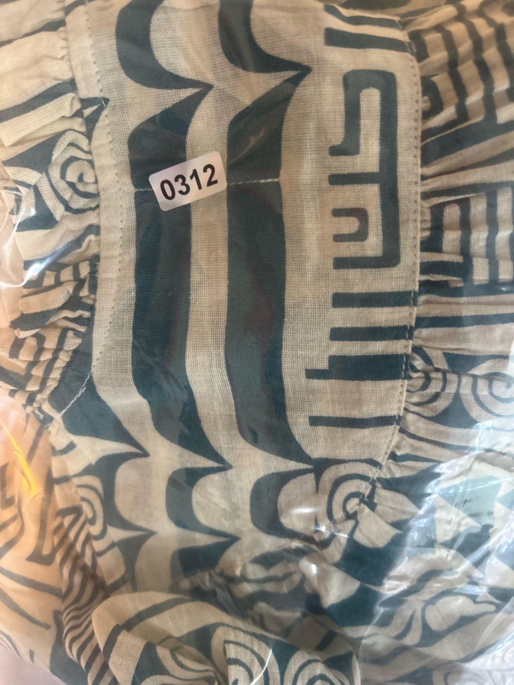 100% Cotton Blue and Cream Printed Button-Front Tunic Dress- Oh My Stars - Picture 10 of 10
